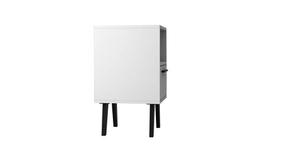 Manhattan Comfort Mid-Century Modern Amsterdam Nightstand with Shelf - Blanc|Table de nuit Amsterdam de Manhattan Comfort de style moderne du milieu du 20e siècle avec tablette - blanche