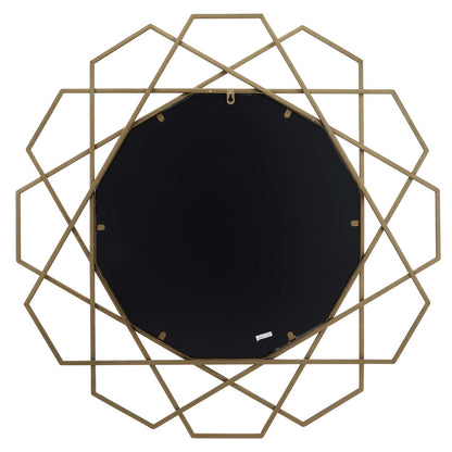 Miroir géométrique en métal doré 35|Miroir géométrique en métal doré de 35 po|14927MMR