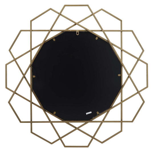 Miroir géométrique en métal doré 35|Miroir géométrique en métal doré de 35 po|14927MMR