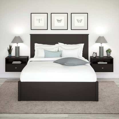 Etagère flottante avec tiroir - Noir|Tablette flottante avec tiroir - noire