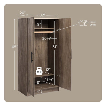 Armoire-penderie Elite 32 - Drifted Grey|Armoire-penderie Elite de 32 po - gris délavé