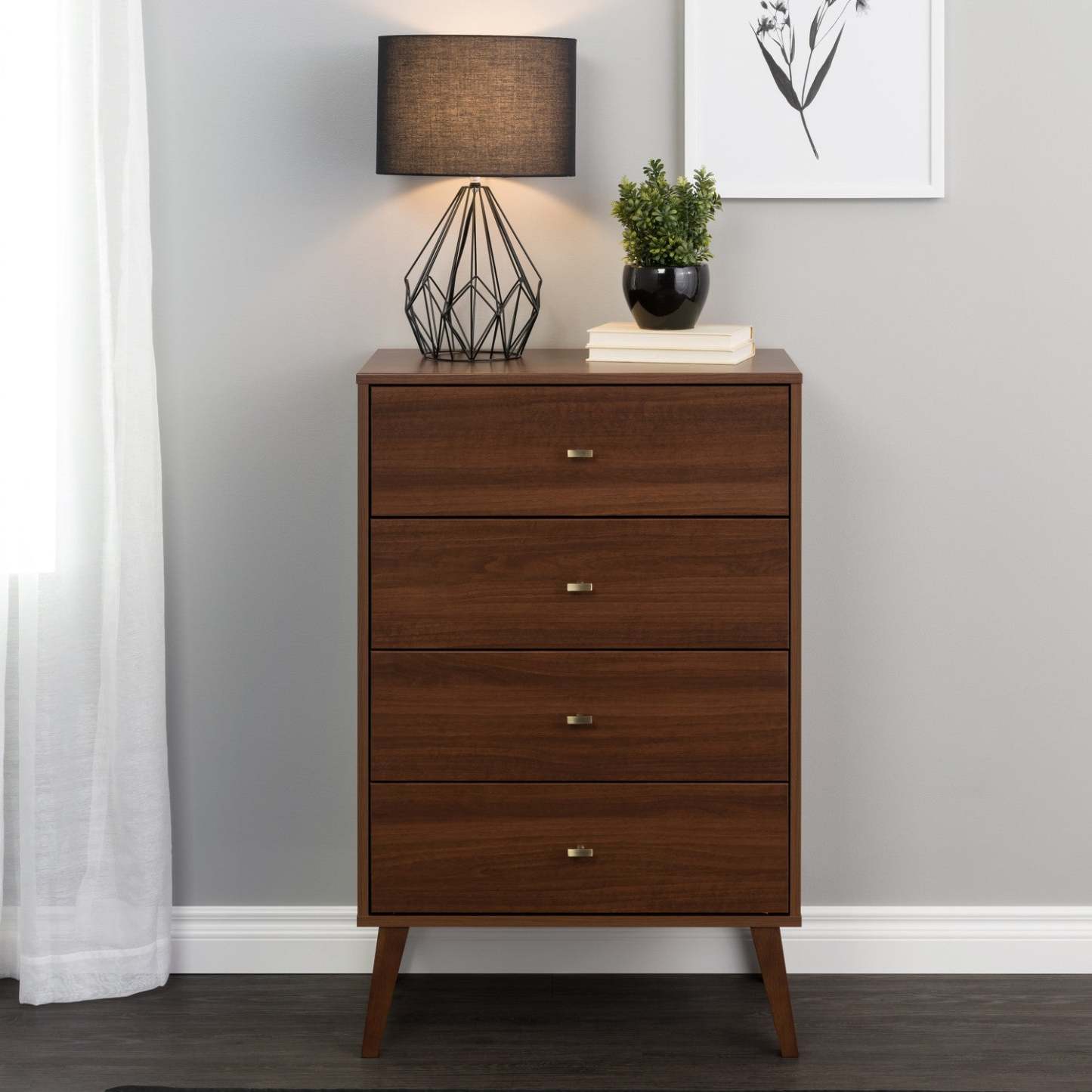 Milo Tall 4-Drawer Chest - Cherry|Commode verticale haute Milo à 4 tiroirs - cerisier