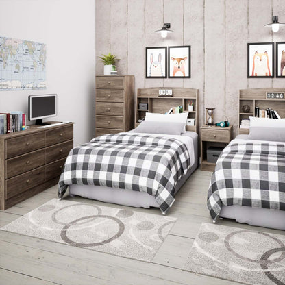 Commode haute Astrid 6 tiroirs - Drifted Grey|Commode verticale haute Astrid à 6 tiroirs - gris délavé