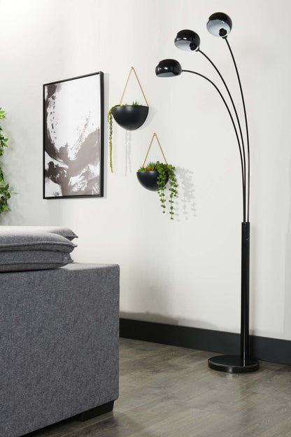 72 Lampadaire Arc Moderne Noir à 3 Lumières|Lampe à pied arquée moderne de 72 po noire à 3 ampoules