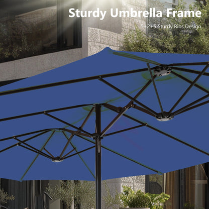 Parasol double face extra large de 4,57 m (15 pi) avec base incluse, MAISON ARTS