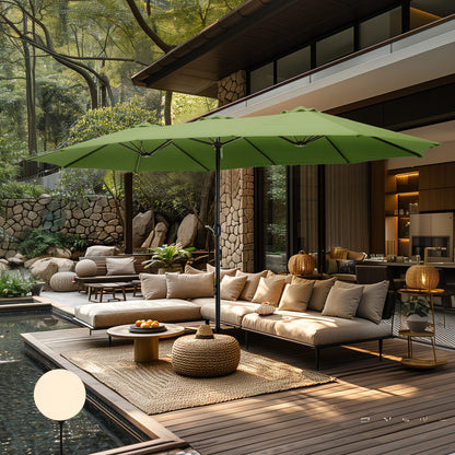 Parasol double face extra large de 4,57 m (15 pi) avec base incluse, MAISON ARTS