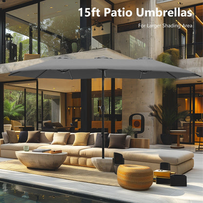 Parasol double face extra large de 4,57 m (15 pi) avec base incluse, MAISON ARTS