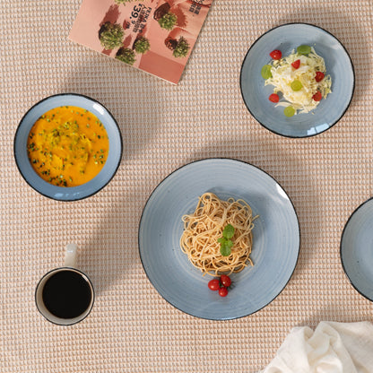 Service de vaisselle Spin Wash, tasses, assiettes à salade et assiettes plates, bols, vaisselle de haute qualité