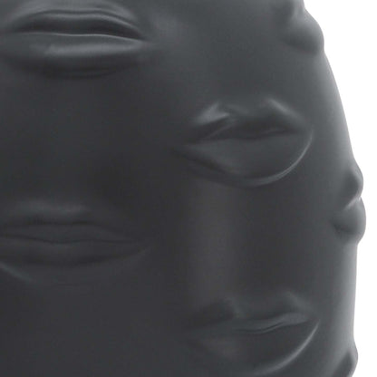 Vase de 10 po en céramique avec lèvres - noir