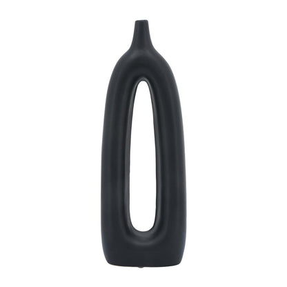 Vase de 14 po en céramique avec découpe - noir|Ceramic 14 Open Cut-Out Vase - Black
