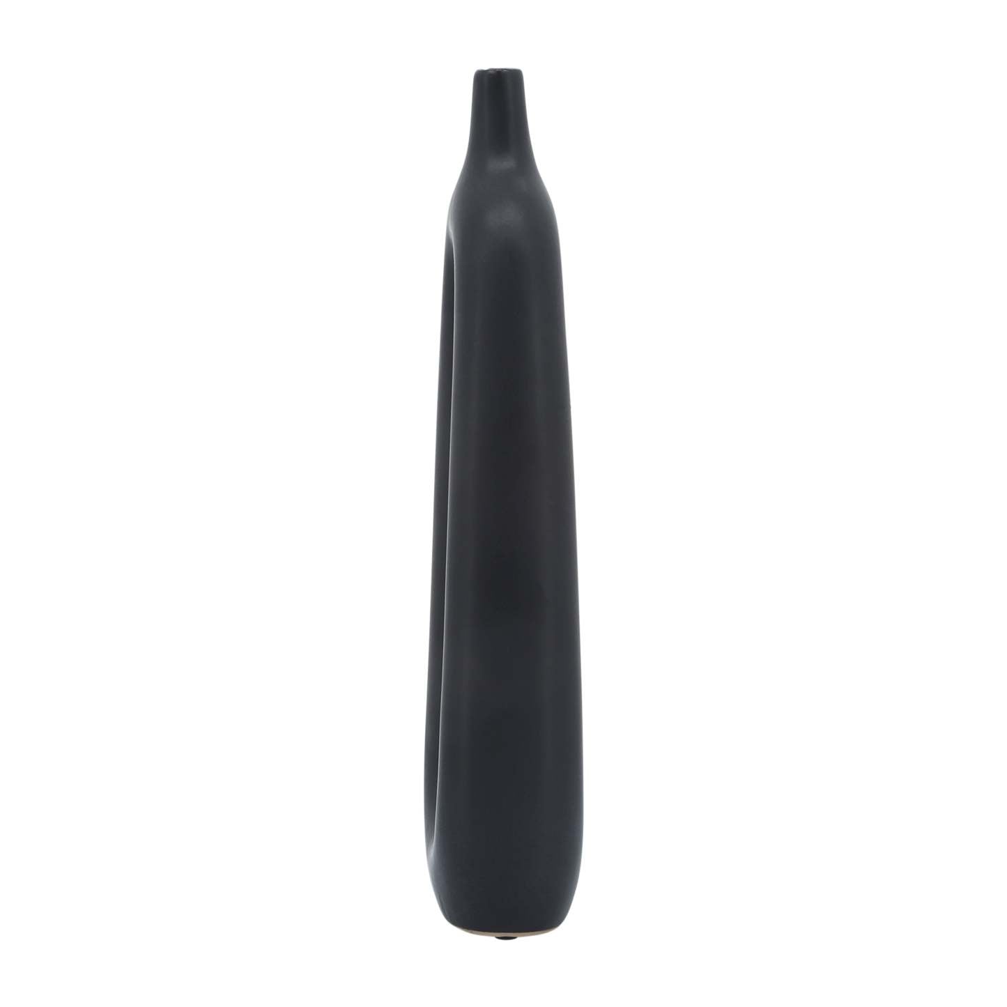 Vase de 14 po en céramique avec découpe - noir|Ceramic 14 Open Cut-Out Vase - Black
