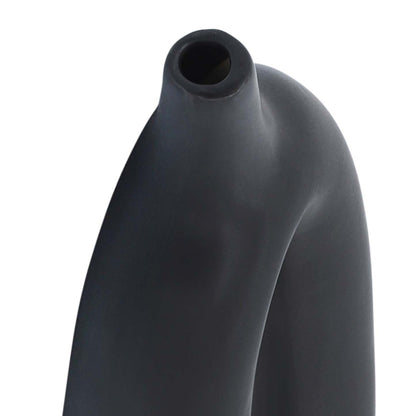 Vase de 14 po en céramique avec découpe - noir|Ceramic 14 Open Cut-Out Vase - Black