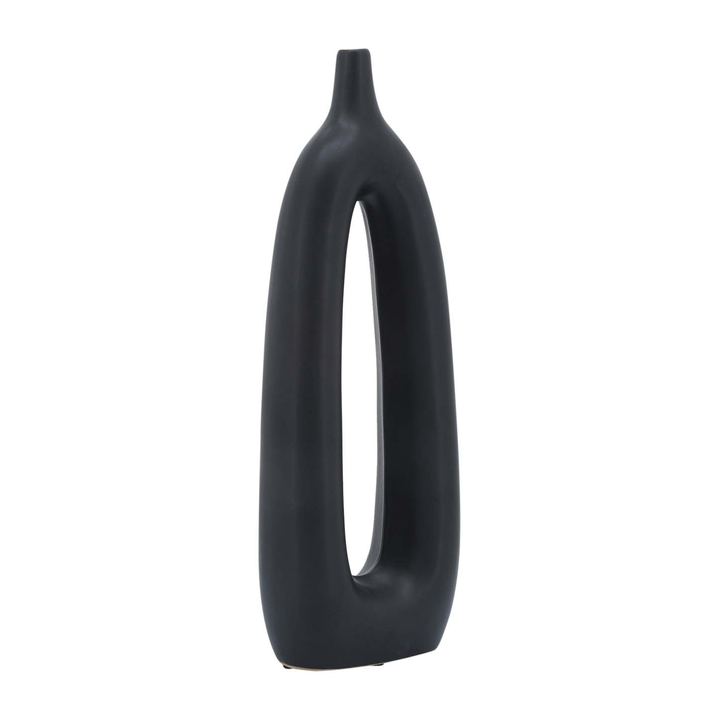 Vase de 14 po en céramique avec découpe - noir|Ceramic 14 Open Cut-Out Vase - Black