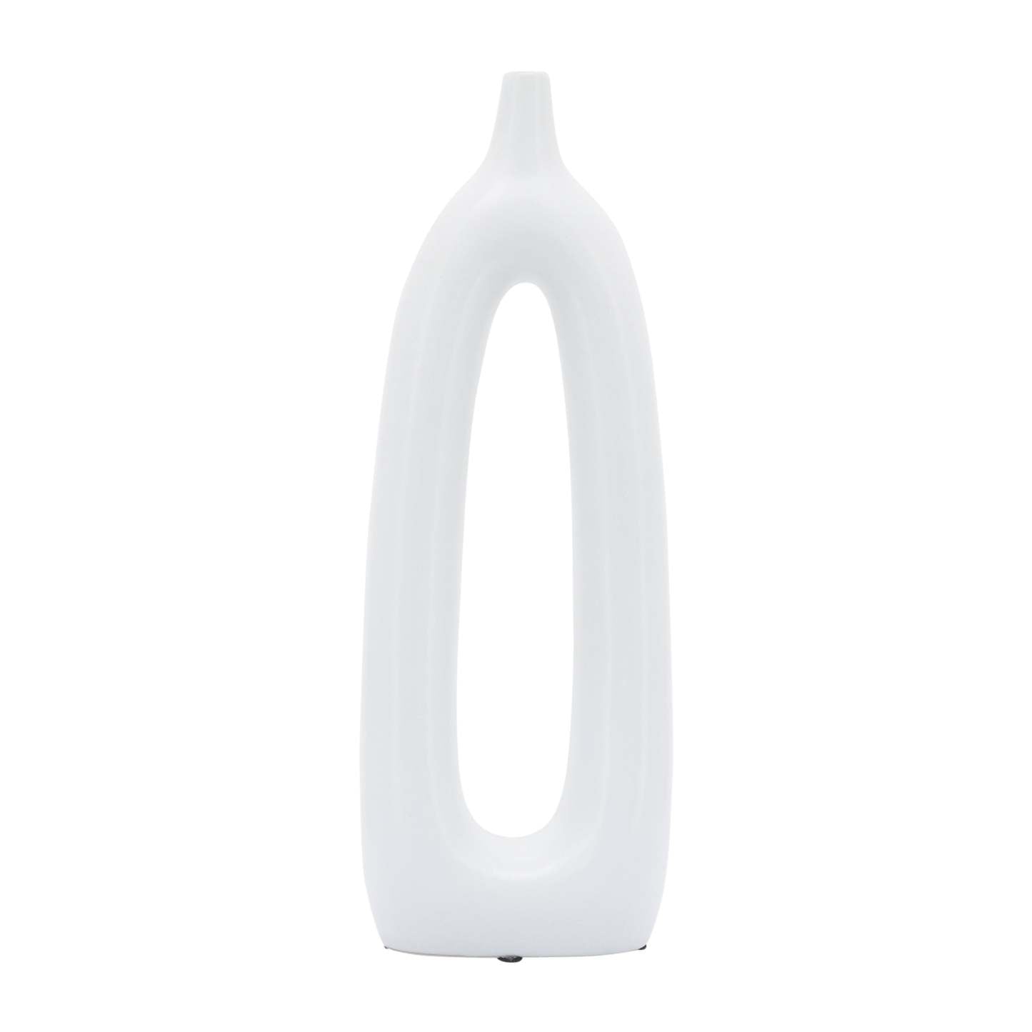 Vase de 14 po en céramique avec découpe - blanc|Ceramic 14 Open Cut-Out Vase - Blanc
