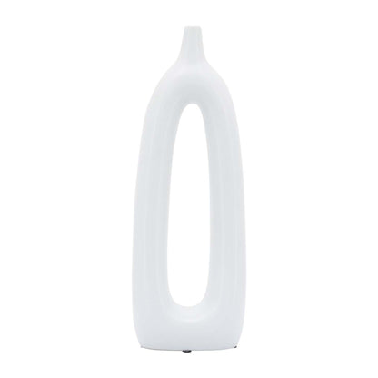 Vase de 14 po en céramique avec découpe - blanc|Ceramic 14 Open Cut-Out Vase - Blanc