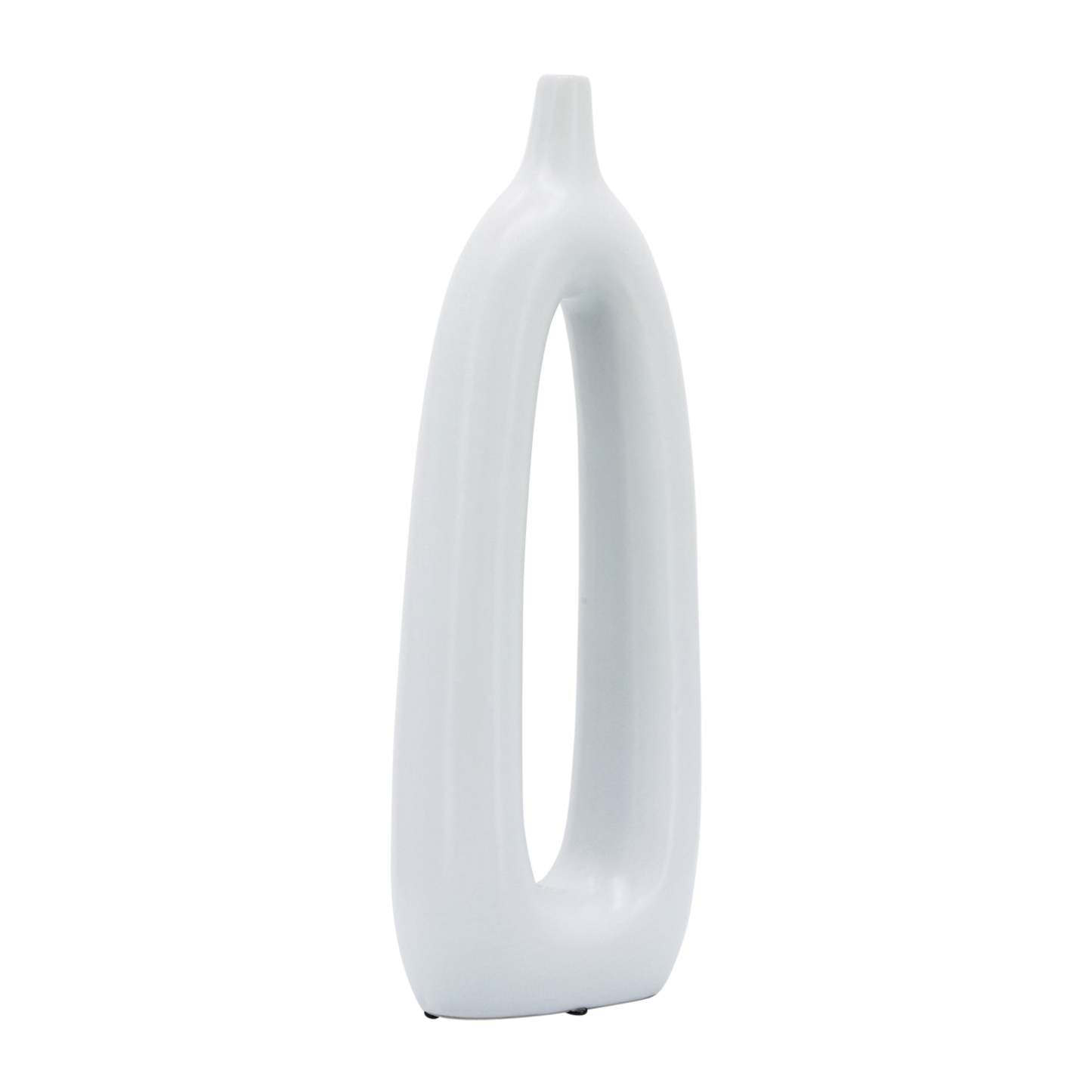 Vase de 14 po en céramique avec découpe - blanc|Ceramic 14 Open Cut-Out Vase - Blanc