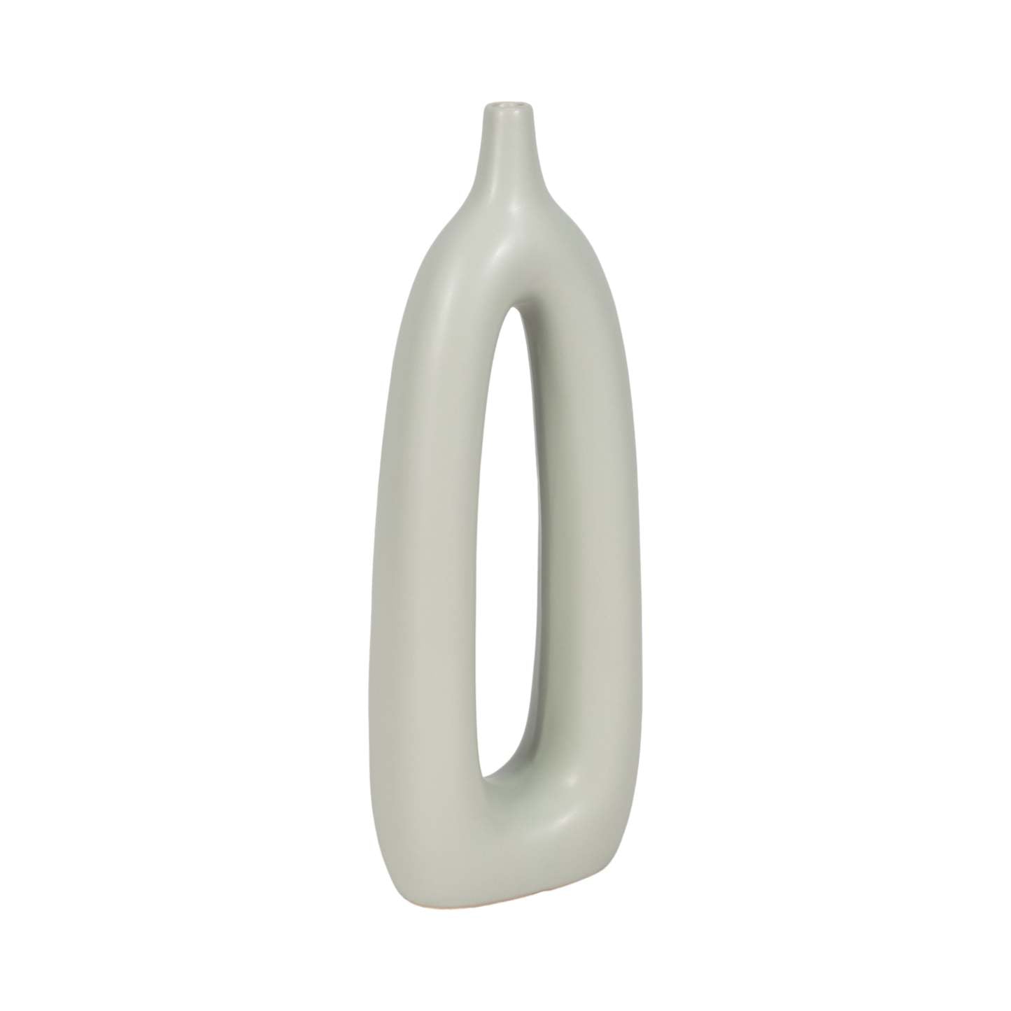 Vase de 14 po en céramique avec découpe - vert sauge|Ceramic 14 Open Cut-Out Vase - Sage Green