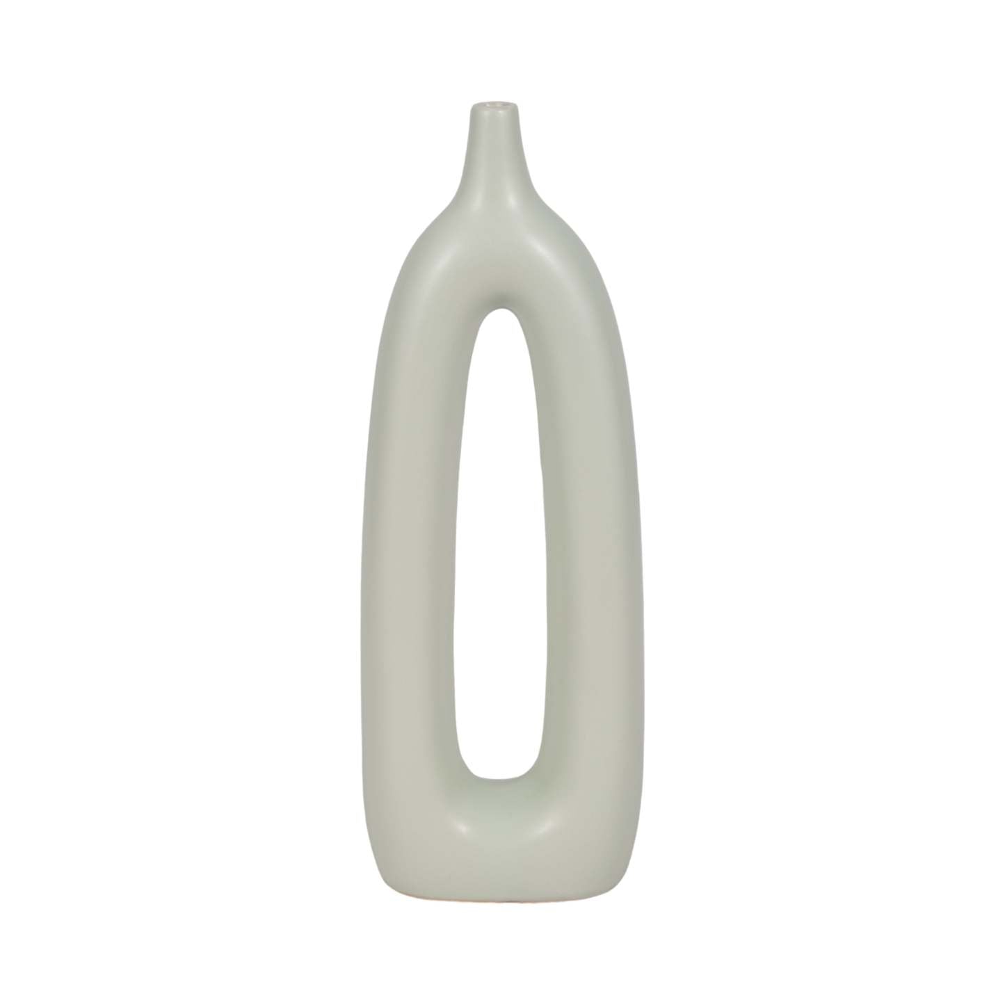 Vase de 14 po en céramique avec découpe - vert sauge|Ceramic 14 Open Cut-Out Vase - Sage Green