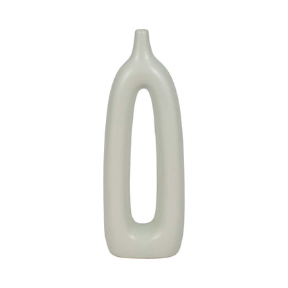 Vase de 14 po en céramique avec découpe - vert sauge|Ceramic 14 Open Cut-Out Vase - Sage Green