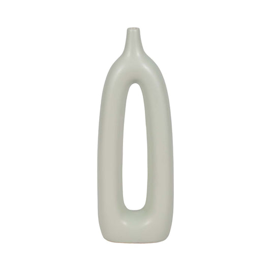 Vase de 14 po en céramique avec découpe - vert sauge|Ceramic 14 Open Cut-Out Vase - Sage Green