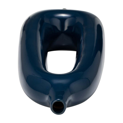 Vase de 14 po en céramique avec découpe - bleu