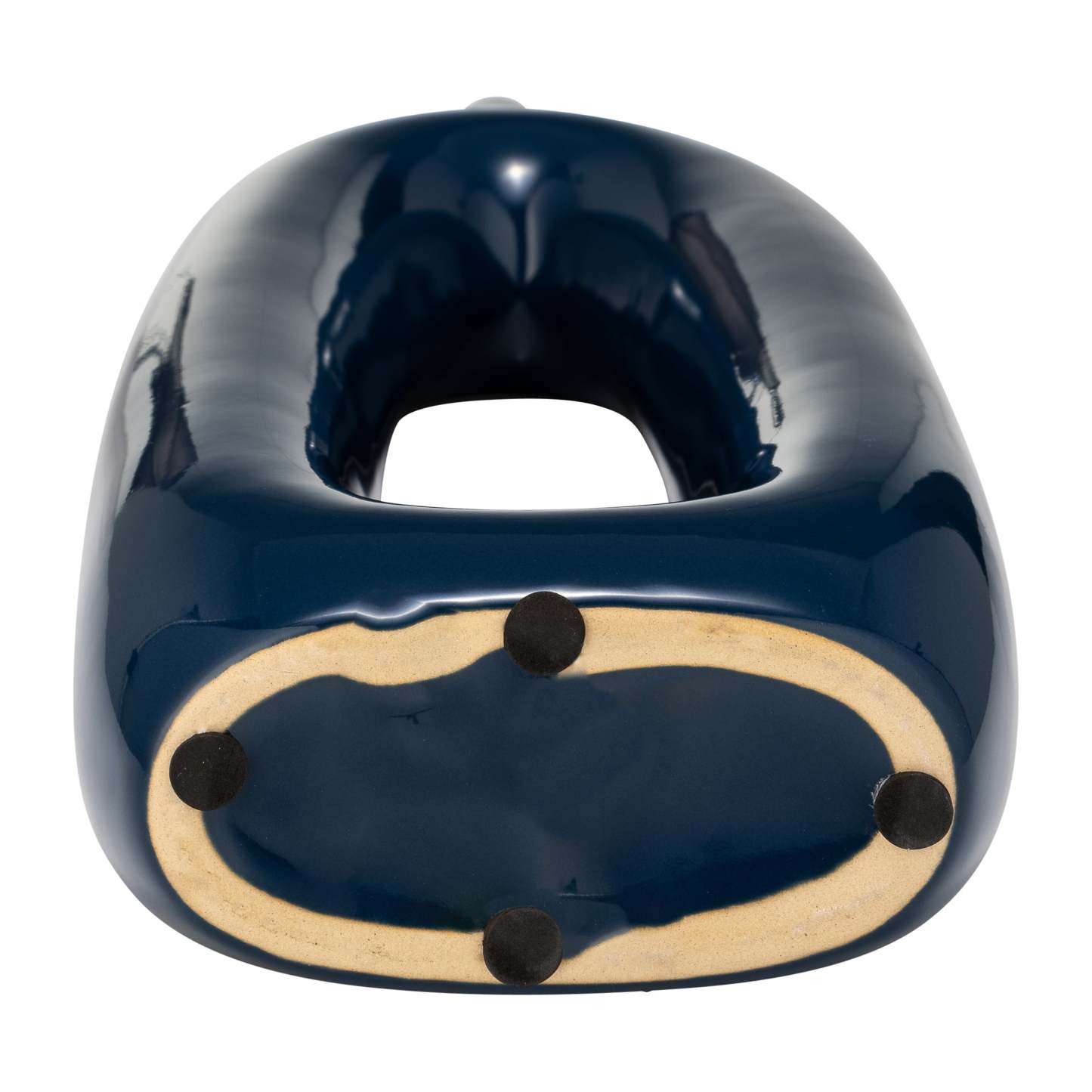 Vase de 14 po en céramique avec découpe - bleu