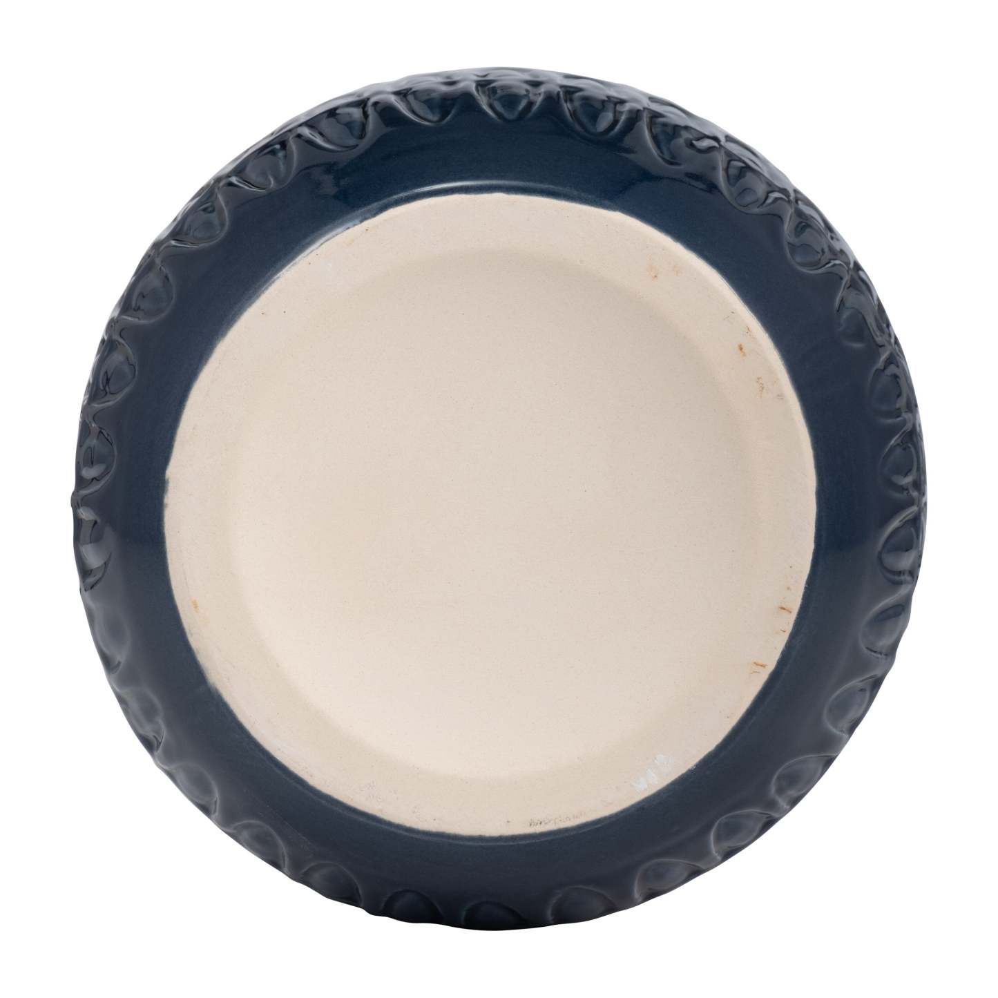 Vase gravé bleu marine de 10 po