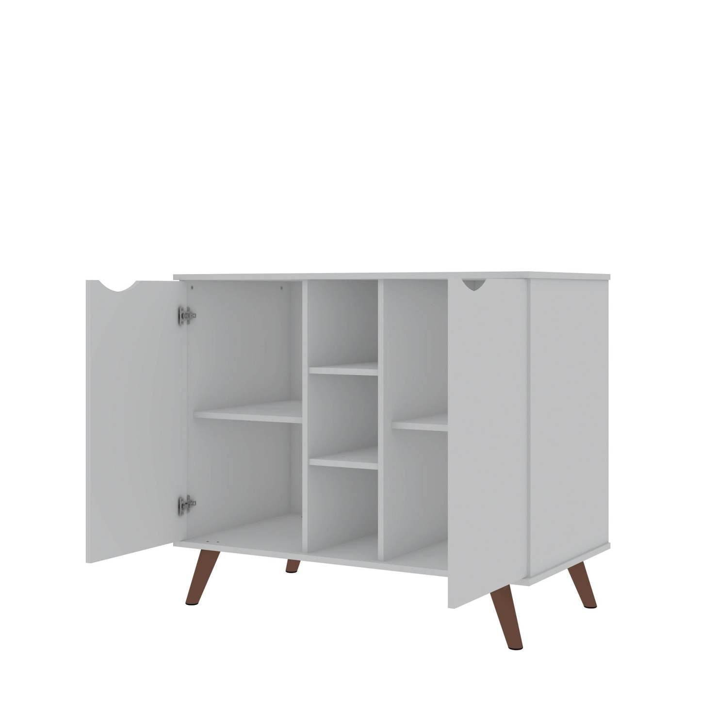 Buffet Hampton de Manhattan Comfort de 39,37 po avec 7 tablettes et pattes en bois massif - blanc