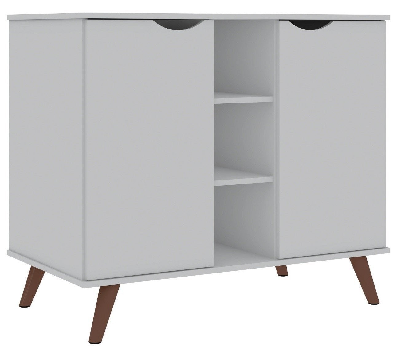 Buffet Hampton de Manhattan Comfort de 39,37 po avec 7 tablettes et pattes en bois massif - blanc
