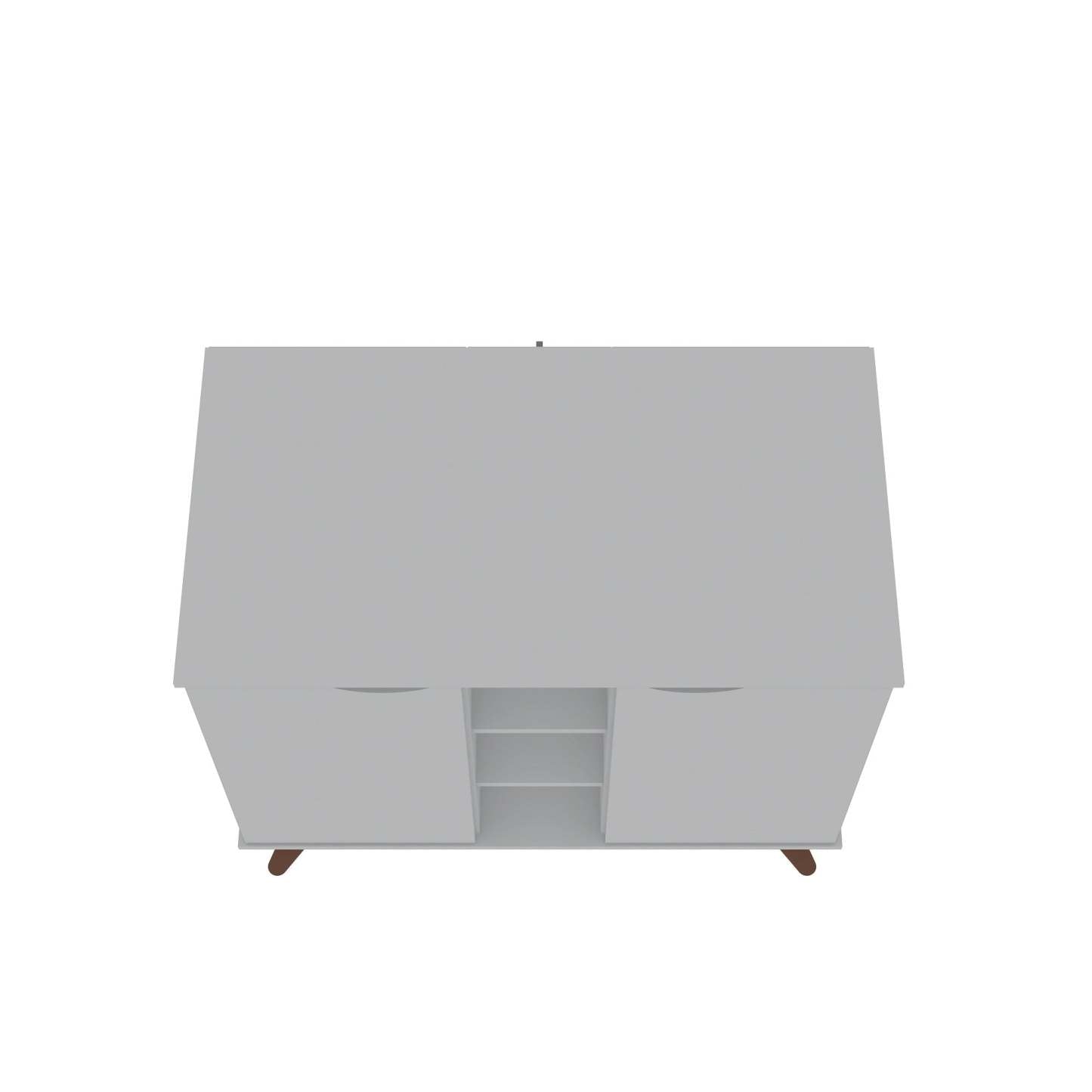 Buffet Hampton de Manhattan Comfort de 39,37 po avec 7 tablettes et pattes en bois massif - blanc