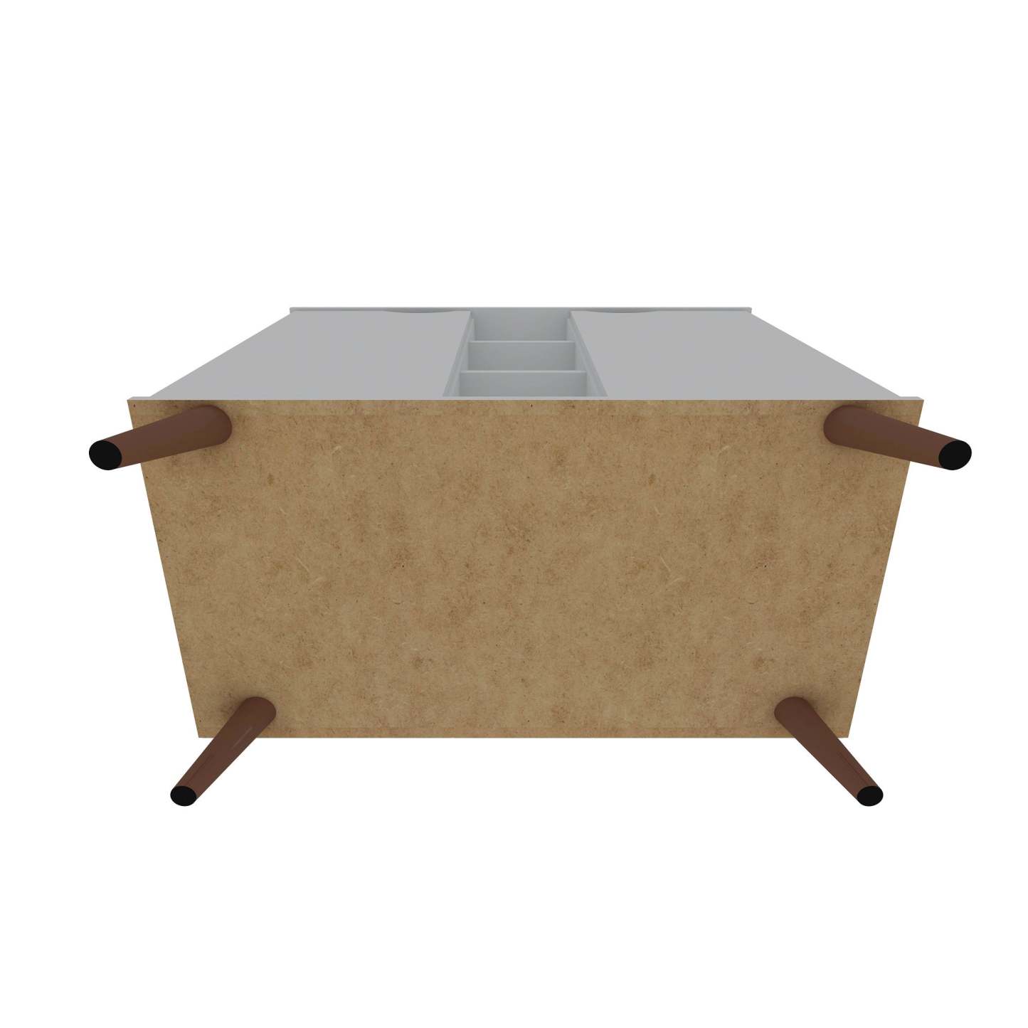 Buffet Hampton de Manhattan Comfort de 39,37 po avec 7 tablettes et pattes en bois massif - blanc