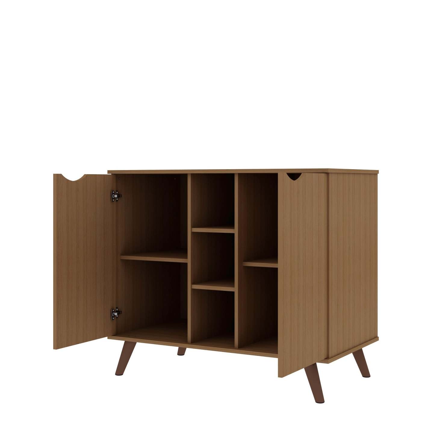 Buffet Hampton de Manhattan Comfort de 39,37 po avec 7 tablettes et pattes en bois massif - crème d'érable
