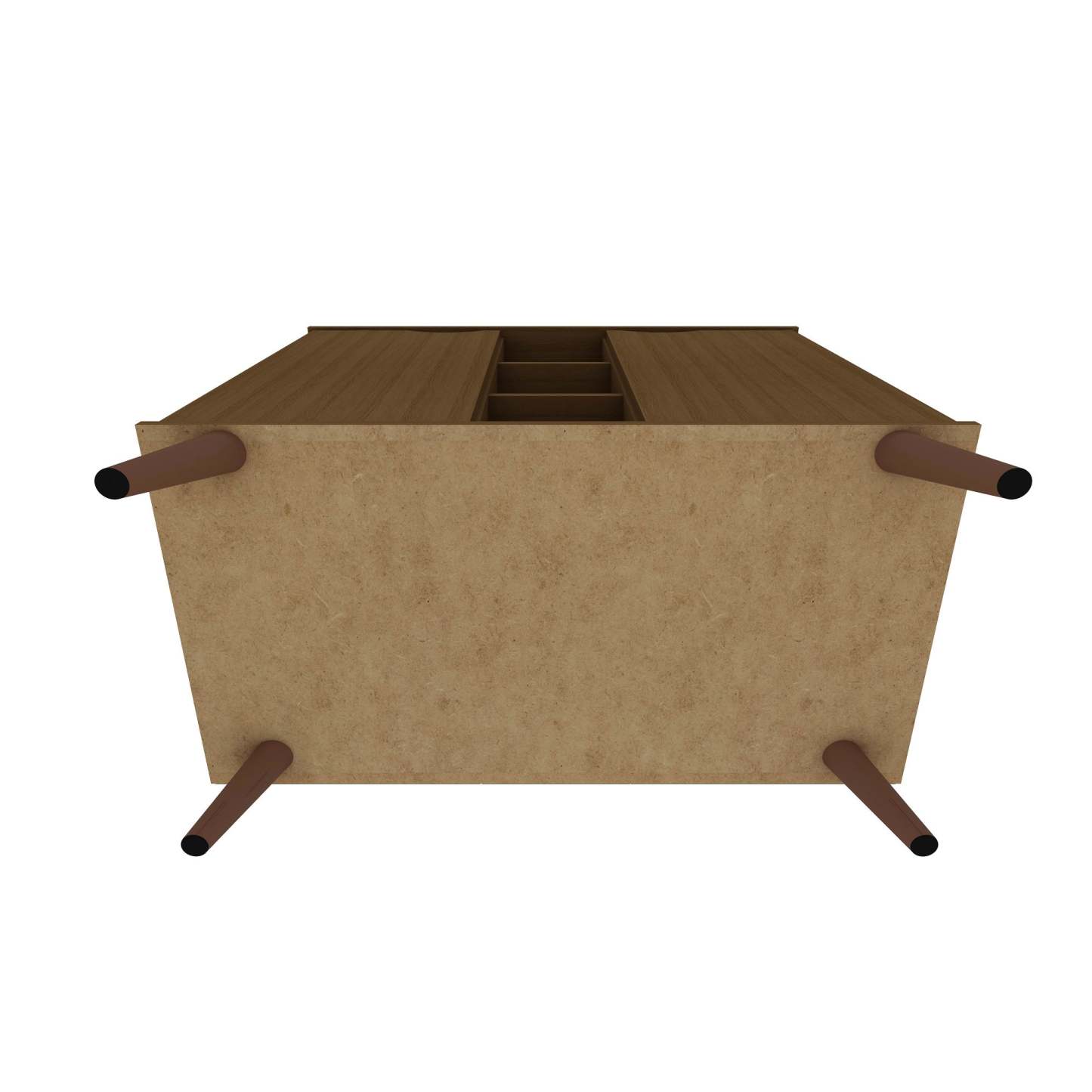 Buffet Hampton de Manhattan Comfort de 39,37 po avec 7 tablettes et pattes en bois massif - crème d'érable