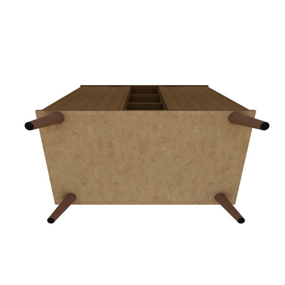 Buffet Hampton de Manhattan Comfort de 39,37 po avec 7 tablettes et pattes en bois massif - crème d'érable