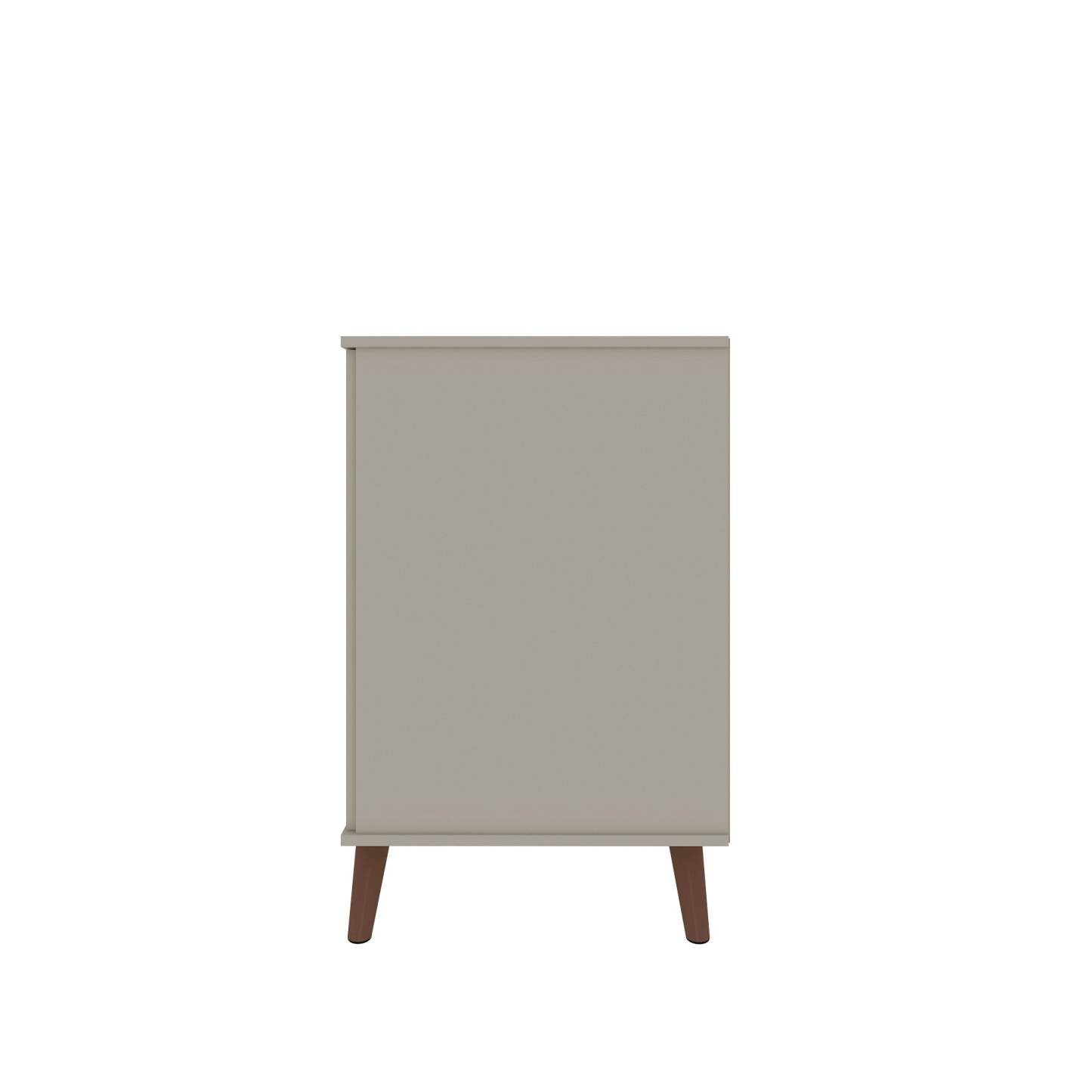 Buffet Hampton de Manhattan Comfort de 39,37 po avec 7 tablettes et pattes en bois massif - blanc cassé