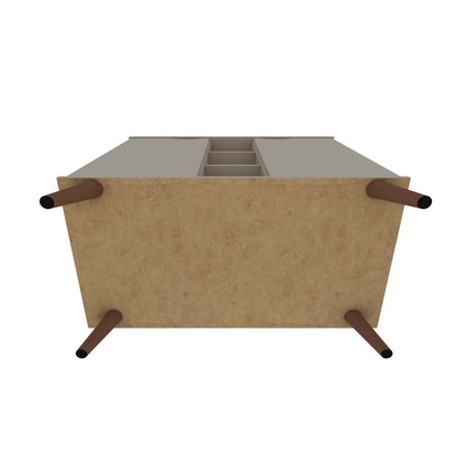 Buffet Hampton de Manhattan Comfort de 39,37 po avec 7 tablettes et pattes en bois massif - blanc cassé