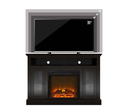 Ameriwood Home Chicago Electric Fireplace TV Console for Flat Screen TVs up to 50 - Espresso|Console pour téléviseur Chicago d’Ameriwood Home avec foyer électrique pour téléviseurs à écran plat jusqu’à 50 po - espresso