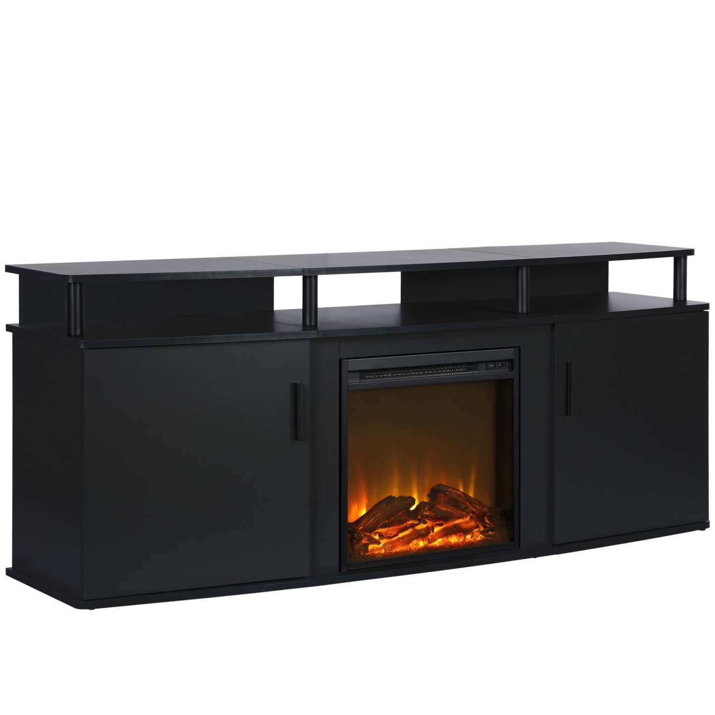Ameriwood Home Carson Electric Fireplace TV Console for TVs up to 70 po - Noir|Console pour téléviseur Carson d'Ameriwood Home avec foyer électrique pour téléviseurs jusqu'à 70 po - noire