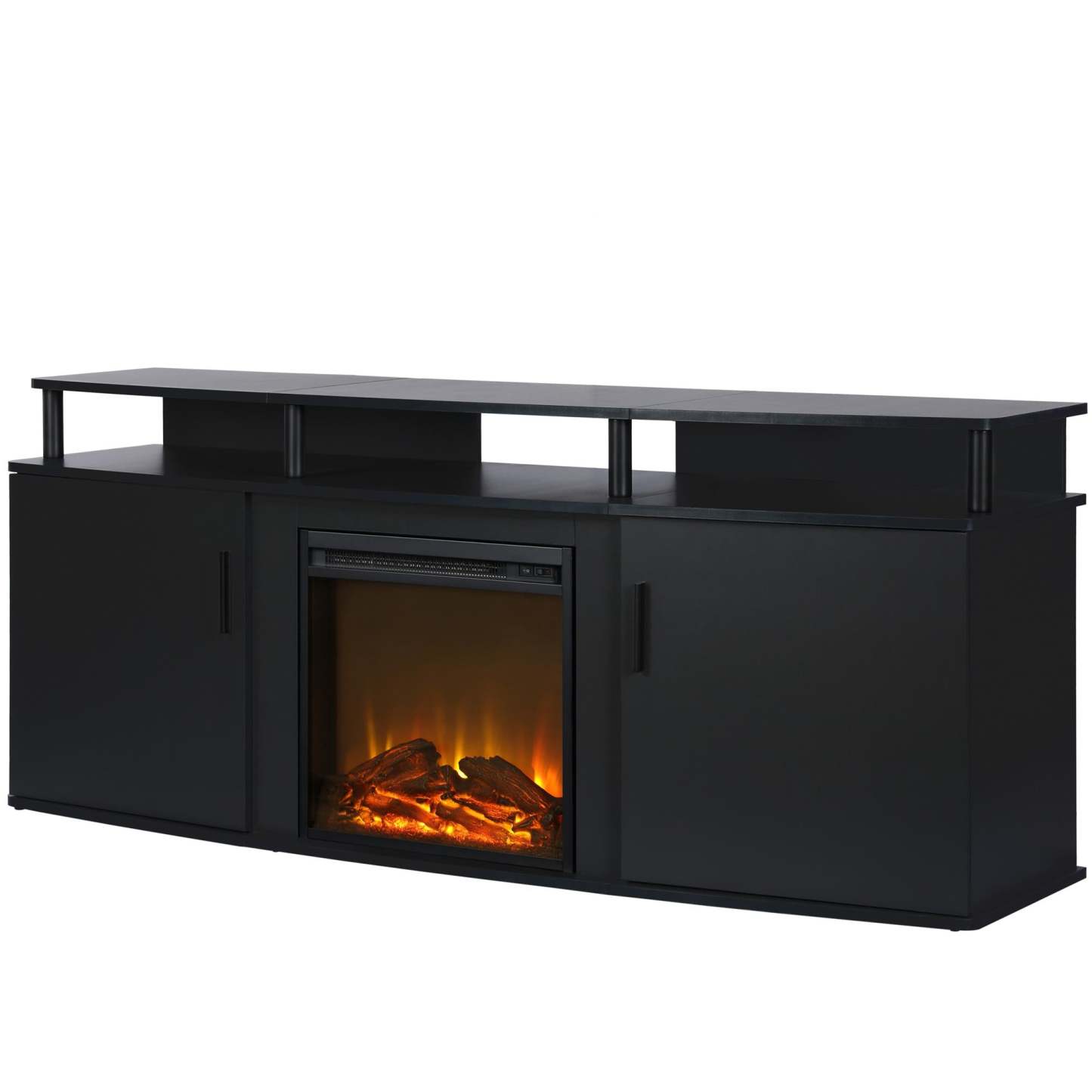 Ameriwood Home Carson Electric Fireplace TV Console for TVs up to 70 po - Noir|Console pour téléviseur Carson d'Ameriwood Home avec foyer électrique pour téléviseurs jusqu'à 70 po - noire