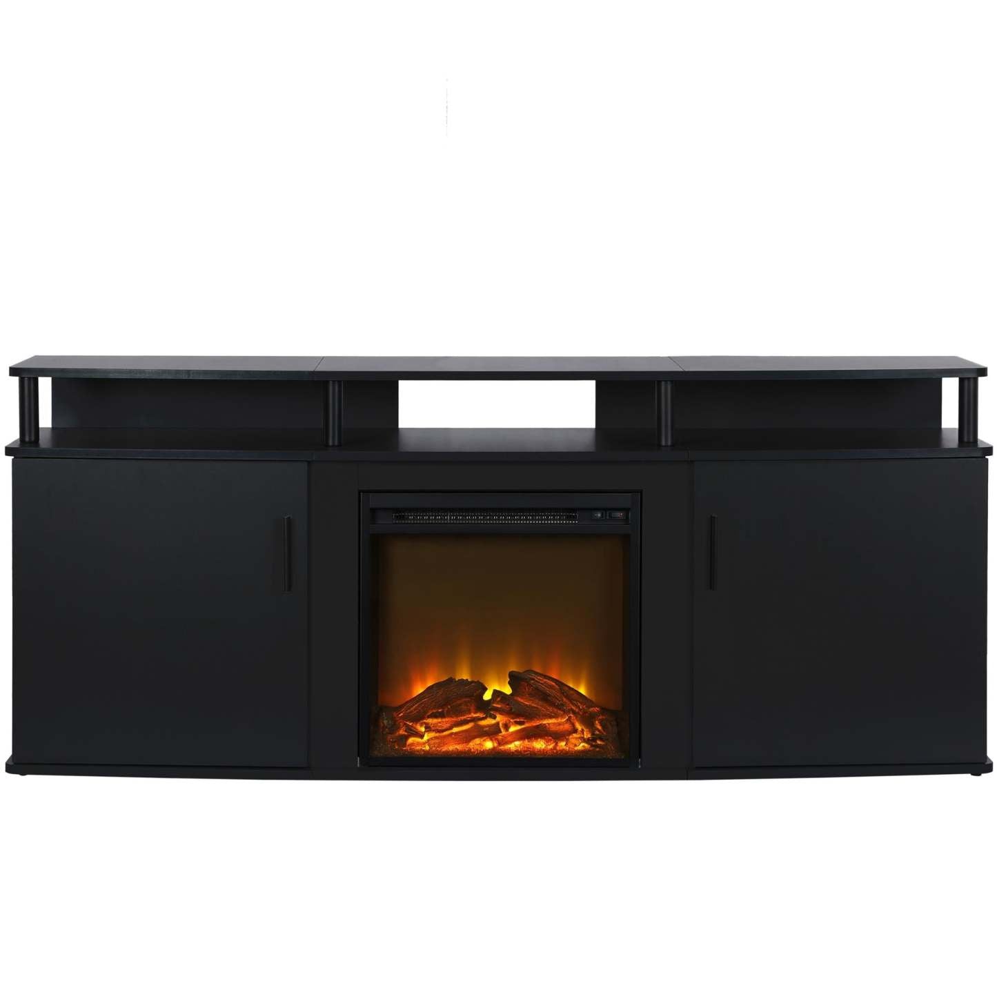 Ameriwood Home Carson Electric Fireplace TV Console for TVs up to 70 po - Noir|Console pour téléviseur Carson d'Ameriwood Home avec foyer électrique pour téléviseurs jusqu'à 70 po - noire