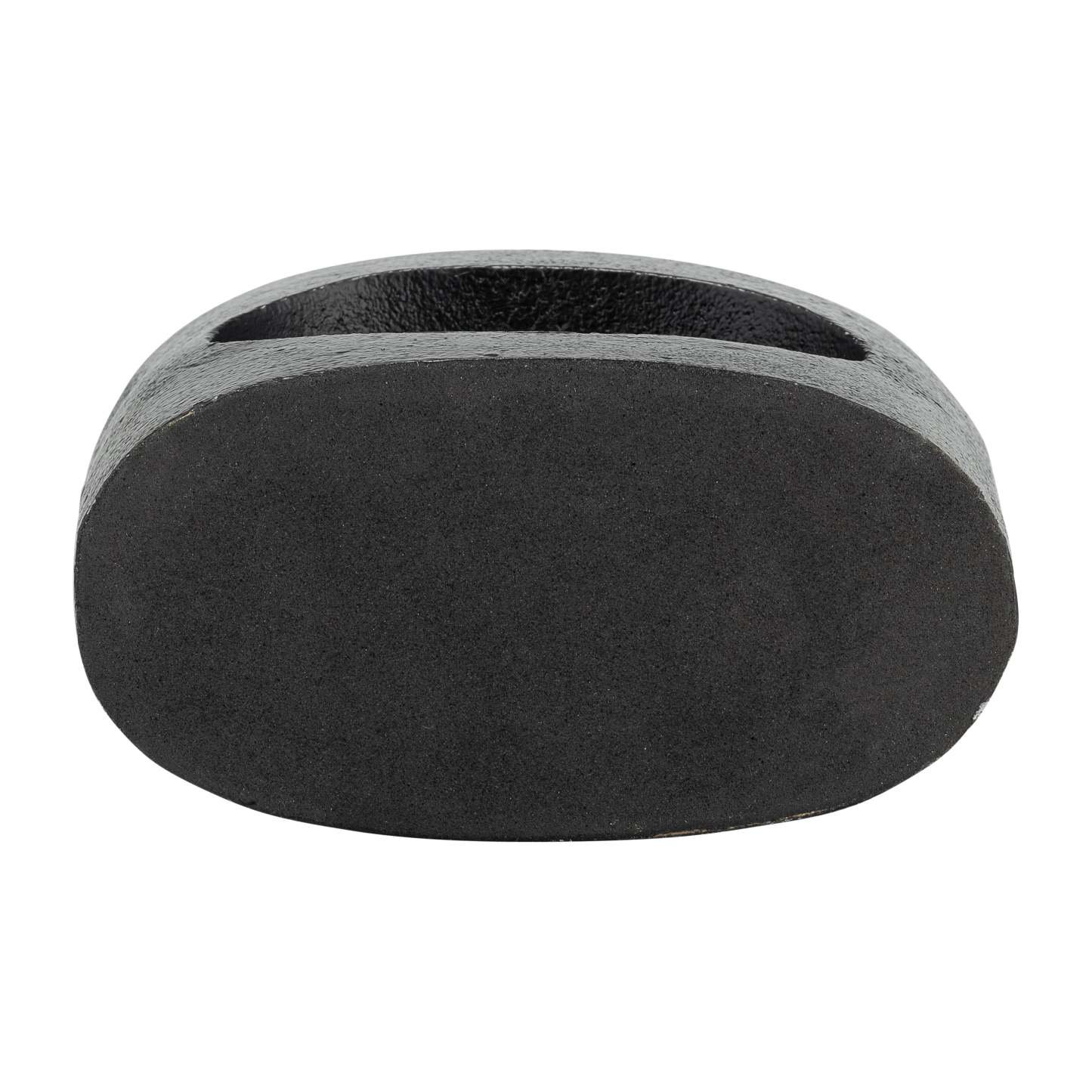 Petit vase moderne de 12 po en métal avec découpe - noir