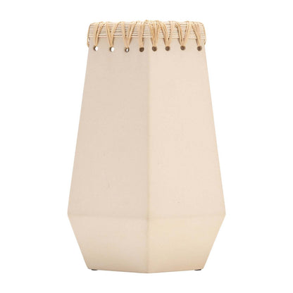 Vase en céramique 11 avec tissage - Naturel|Vase de 11 po en céramique à motif tressé - naturel
