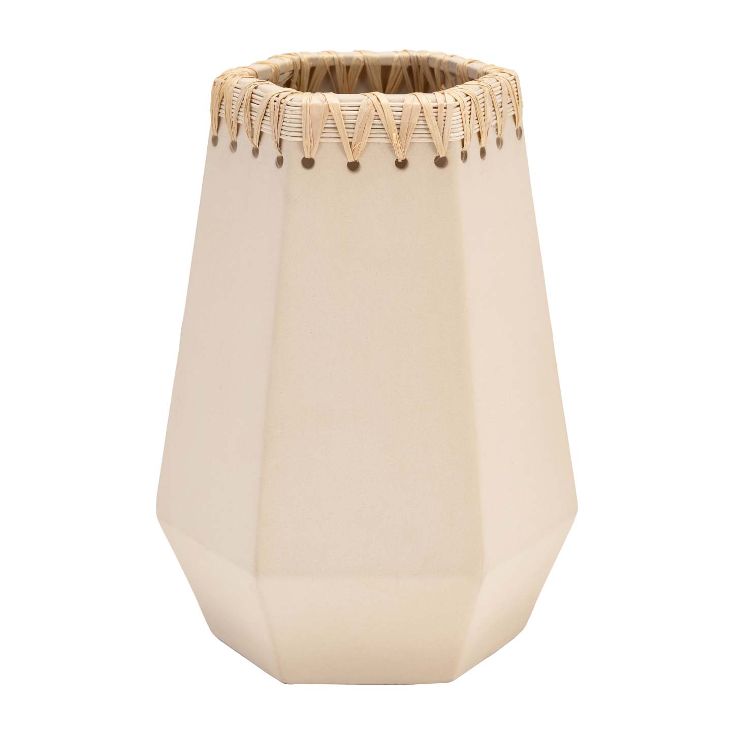 Vase en céramique 11 avec tissage - Naturel|Vase de 11 po en céramique à motif tressé - naturel