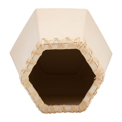 Vase en céramique 11 avec tissage - Naturel|Vase de 11 po en céramique à motif tressé - naturel