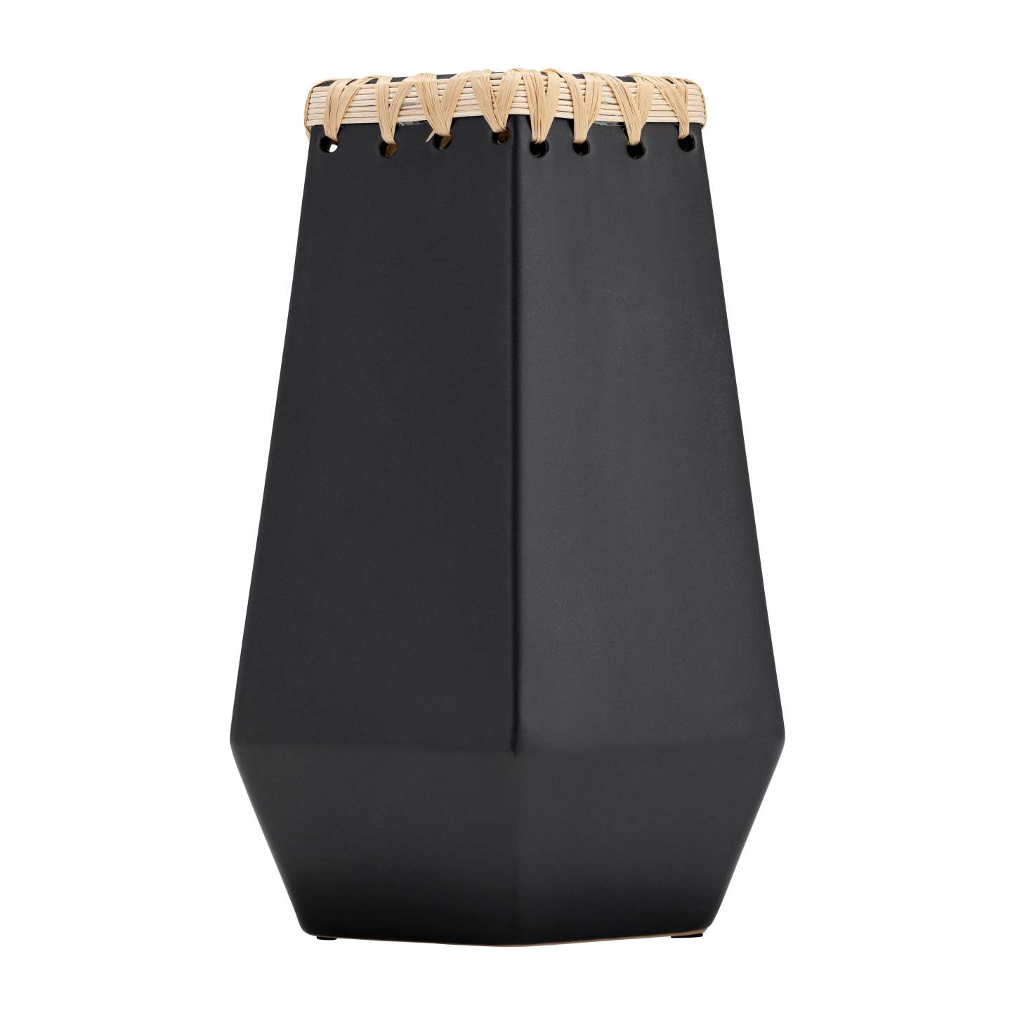 Vase en céramique 11 avec tissage - Noir|Vase de 11 po en céramique à motif tressé - noir