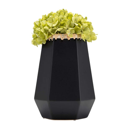 Vase en céramique 11 avec tissage - Noir|Vase de 11 po en céramique à motif tressé - noir