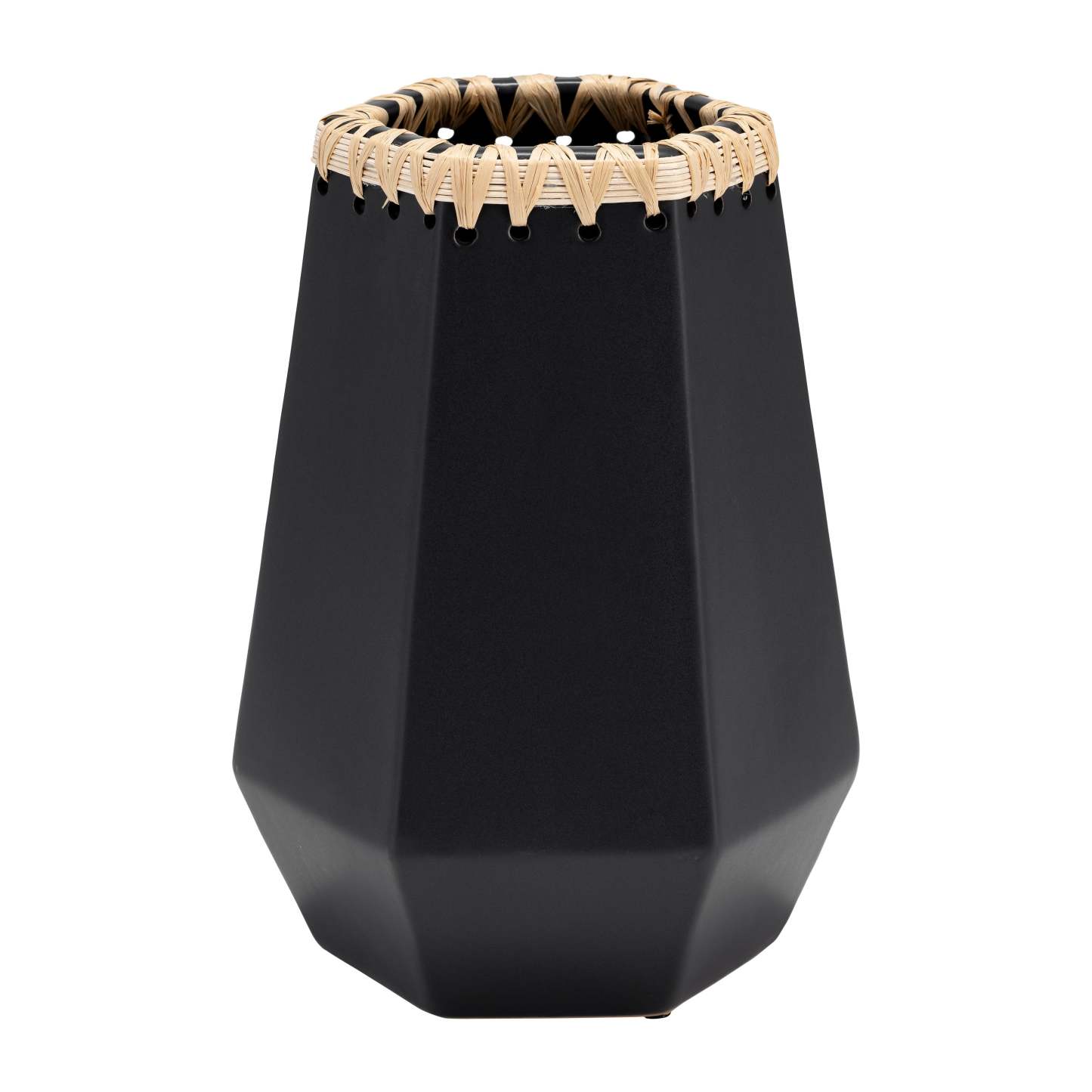 Vase en céramique 11 avec tissage - Noir|Vase de 11 po en céramique à motif tressé - noir