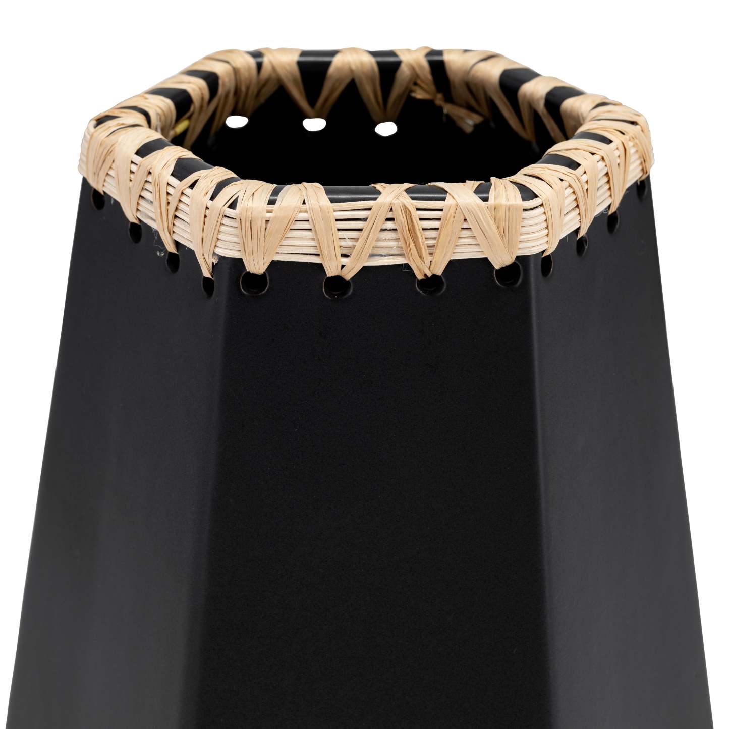 Vase en céramique 11 avec tissage - Noir|Vase de 11 po en céramique à motif tressé - noir