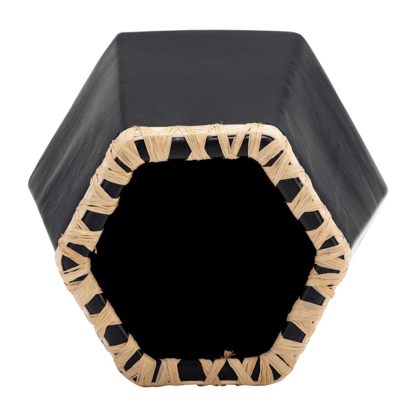 Vase en céramique 11 avec tissage - Noir|Vase de 11 po en céramique à motif tressé - noir