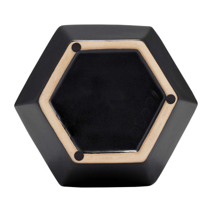 Vase en céramique 11 avec tissage - Noir|Vase de 11 po en céramique à motif tressé - noir